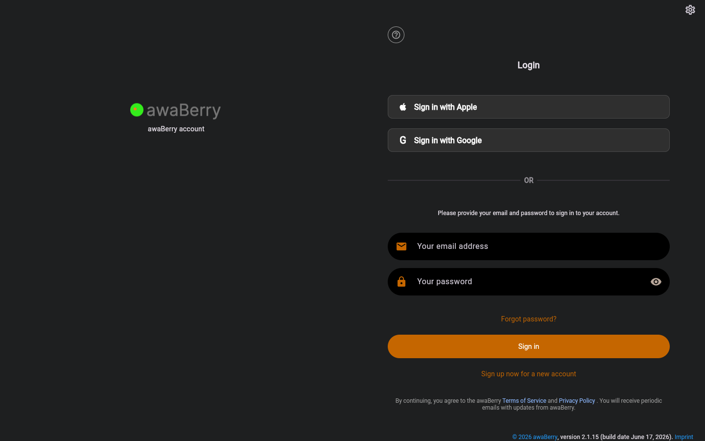 Login — initial state