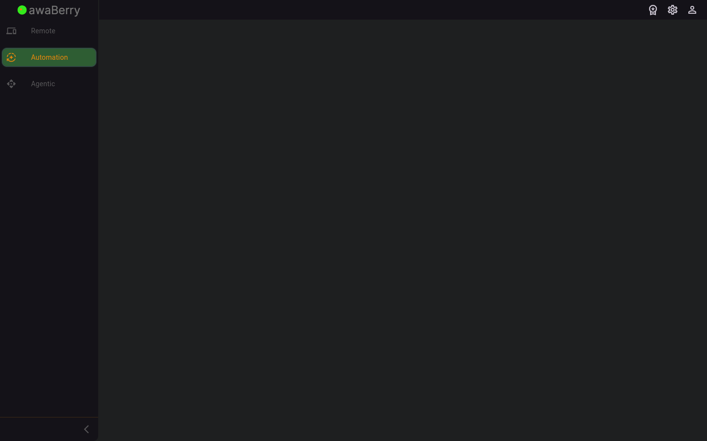 Create Automation Project — initial state